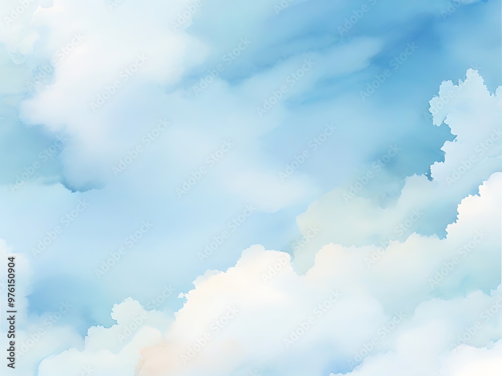 Soft Gradient Hues of Blue and White in a Dreamlike, Watercolor-Style Sky Soft Gradient Hues of Blue and White in a Dreamlike, Watercolor-Style Sky