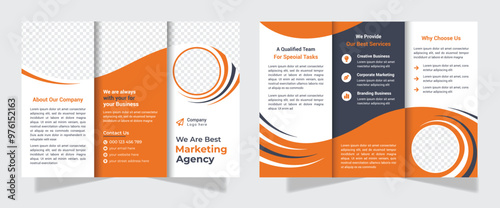 Corporate trifold brochure template. Modern, Creative, and Professional tri-fold brochure vector design.
