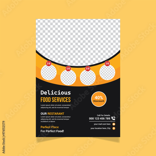 Restaurant Delicious food Flyer Design for print.