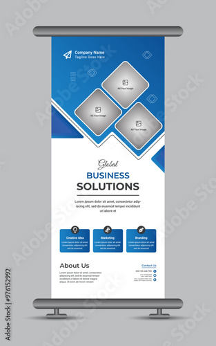 Corporate roll-up banner design for marketing agency.