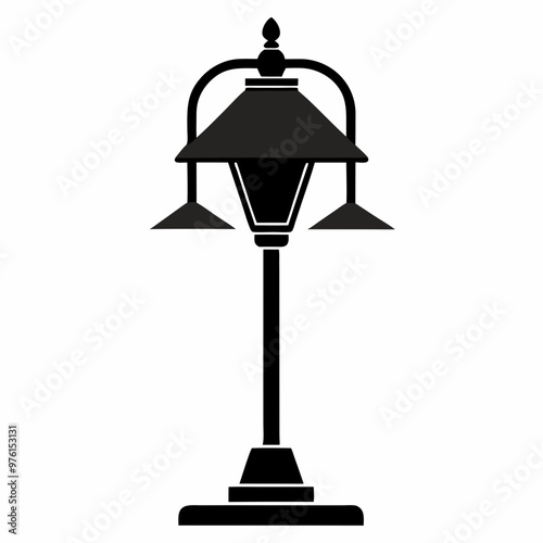 Lamp silhouette vector illustration on white background