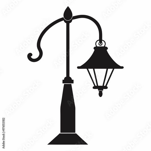 Lamp silhouette vector illustration on white background