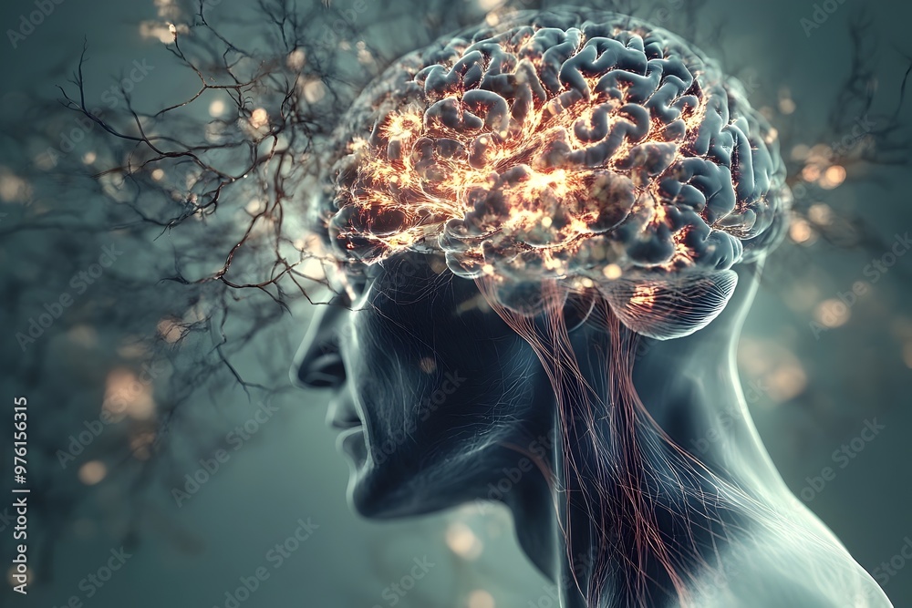 Alzheimer s Disease Progression Visualized in 3D Human Brain Stock ...