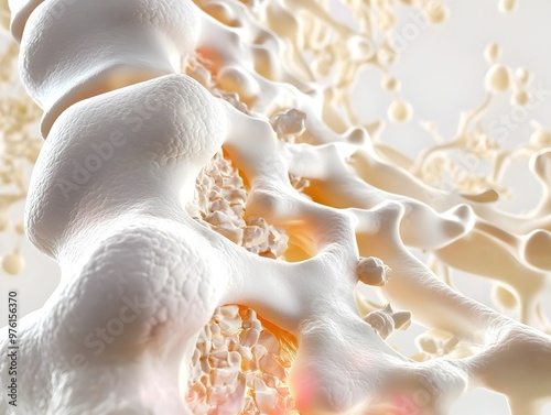 Detailed Diagram of Osteoporotic Spine and Increased Fracture Risk photo