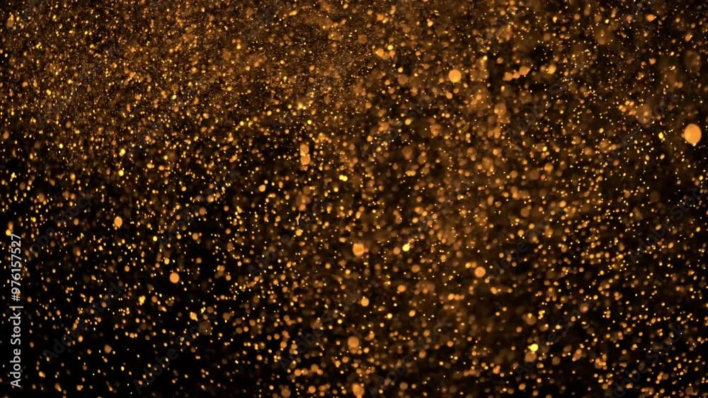 Animation of flickering particles on a black background