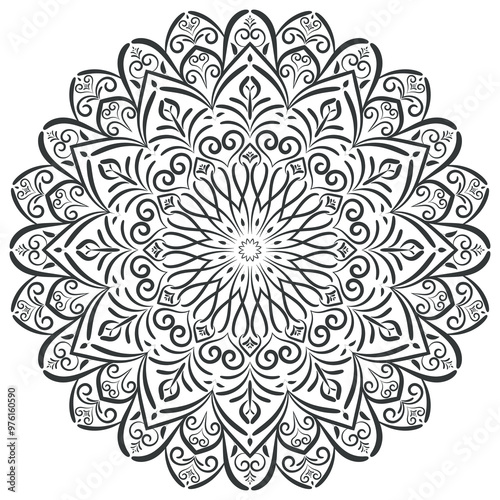 Mandala coloring page vector, mandala pattern 