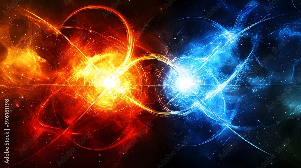 Cosmic Nexus : In this image, nodes converge—a nexus of cosmic energies. Reds and blues blend seamlessly. The unmarked portion is like a portal—ready for your audience to step into the unknown. Cosmic Nexus : In this image, nodes converge—a nexus of cosmic energies. Reds and blues blend seamlessly. The unmarked portion is like a portal—ready for your audience to step into the unknown.