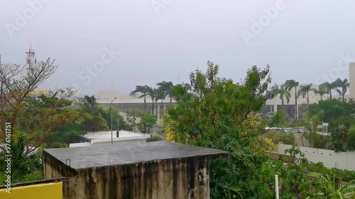 Hurricane 2024 Playa del Carmen Mexico storm and heavy rain. photo