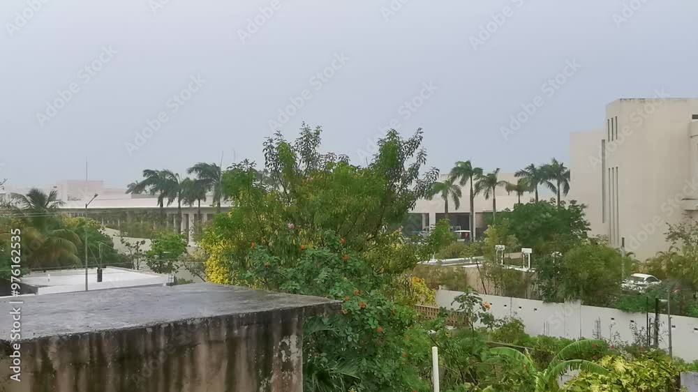 Hurricane 2024 Playa del Carmen Mexico storm and heavy rain.