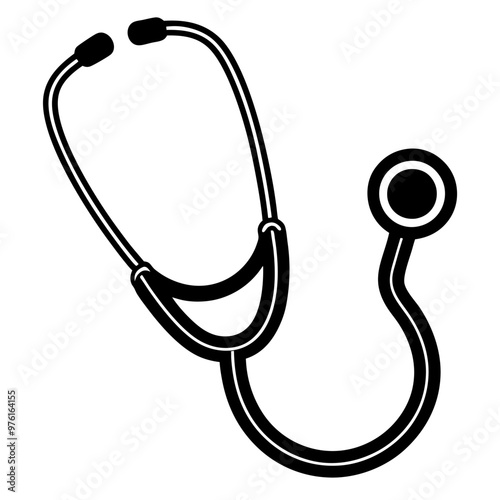 Stethoscope silhouette vector illustration