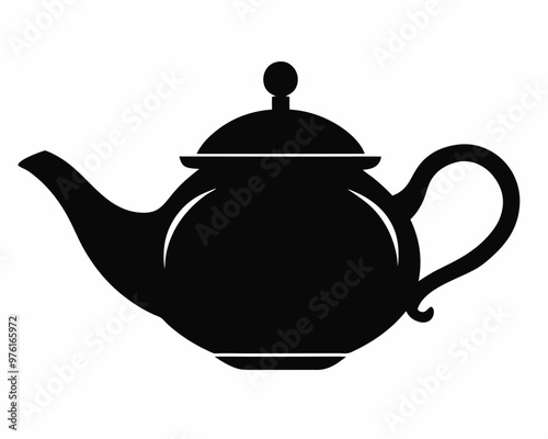 teapot black silhouette vector