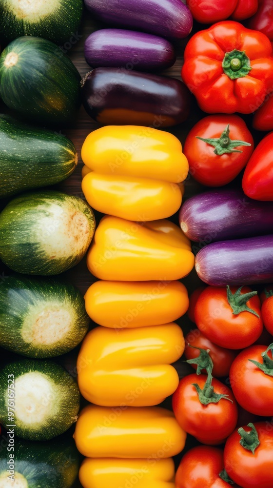 a variety of vegetables are arranged in a row a variety of vegetables are arranged in a row