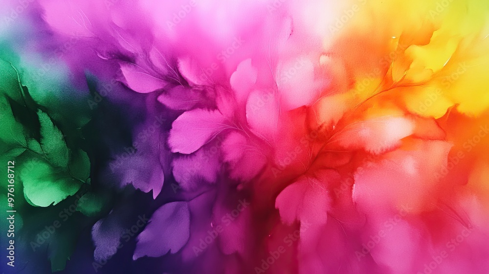 Colorful abstract background with vibrant hues blending together, creating a dreamy and artistic floral pattern. Colorful abstract background with vibrant hues blending together, creating a dreamy and artistic floral pattern.