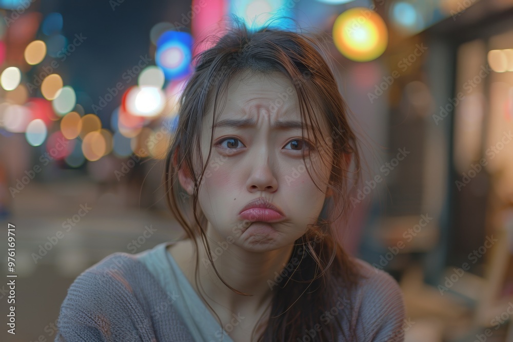 Korean girl beautiful serene look feeling melancholy. Delicate beauty korean girl her emotion visibly sad. Introspective moment capturing pensive allure of youth. Korean girl beautiful serene look feeling melancholy. Delicate beauty korean girl her emotion visibly sad. Introspective moment capturing pensive allure of youth.