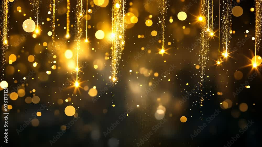 Shiny golden lights in a bokeh style create an atmosphere of celebration and warmth. Suitable for holiday backgrounds, weddings, and romantic events Shiny golden lights in a bokeh style create an atmosphere of celebration and warmth. Suitable for holiday backgrounds, weddings, and romantic events
