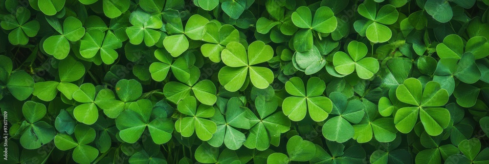 A close-up shot of vibrant green clover leaves, showcasing their detailed texture and healthy appearance, representing nature's purity and luck. A close-up shot of vibrant green clover leaves, showcasing their detailed texture and healthy appearance, representing nature's purity and luck.