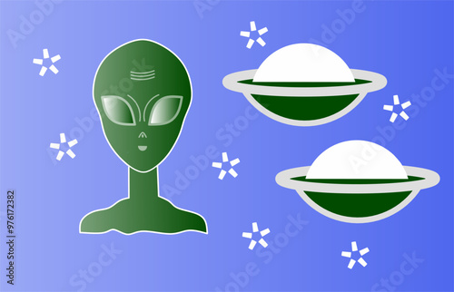 Aliens. alien vector design. illustration alien. aliens cartoon