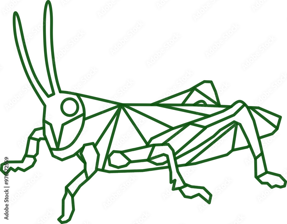 Obraz premium Grasshopper. grasshopper vector design. geometric grasshopper