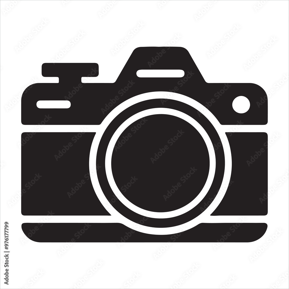 Photo camera icon silhouette on white background
Photo camera icon silhouette on white background