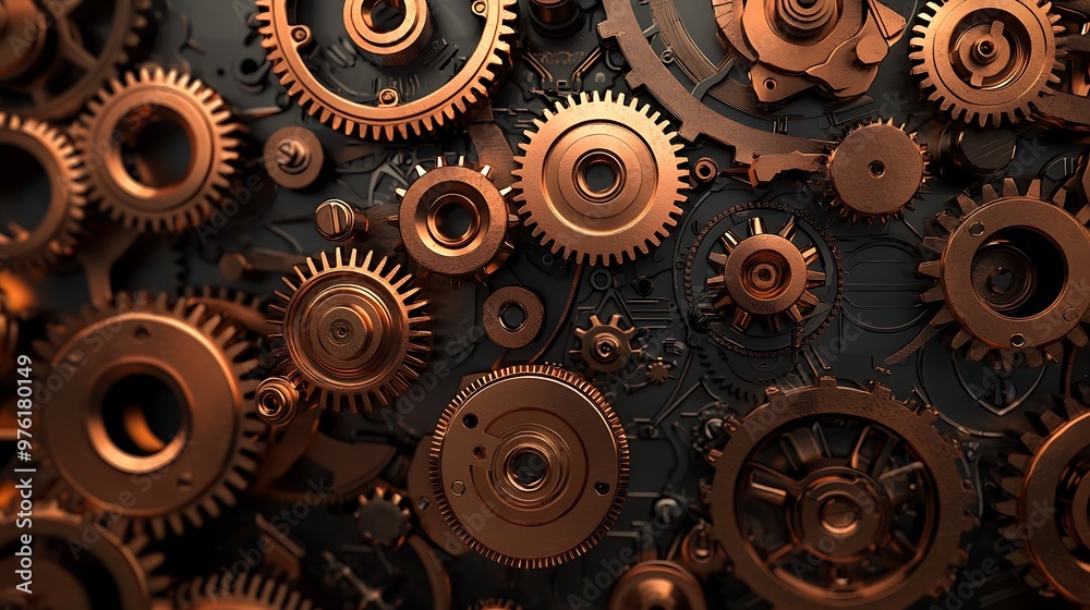 background with gears and cogs golen gears background with gears and cogs golen gears