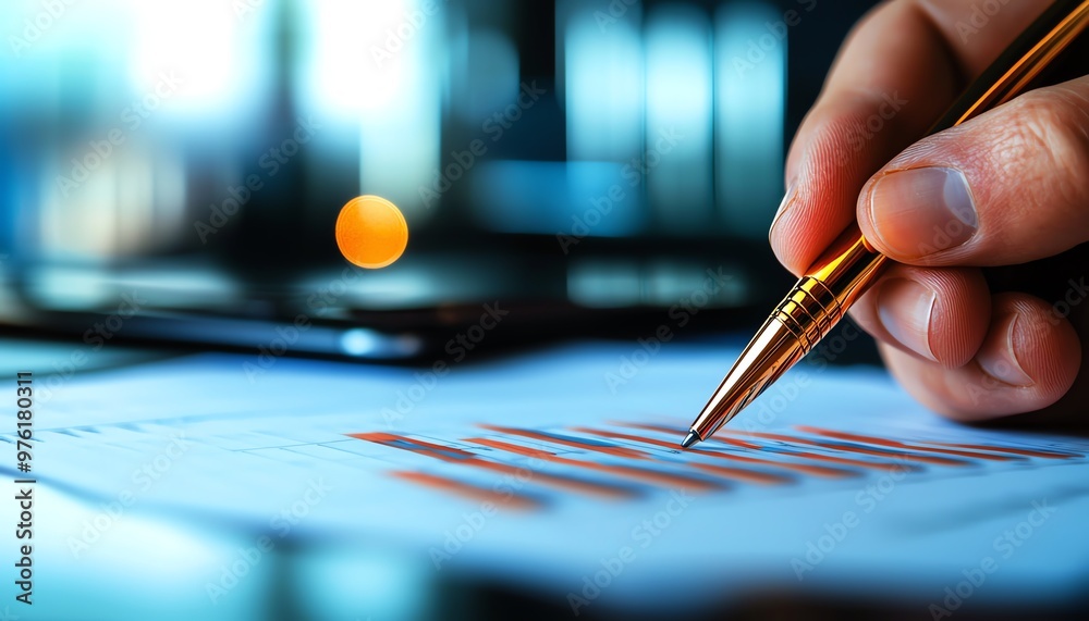 Close-up of a hand writing with a pen on a document, reflecting focus and professionalism in a modern workspace. Close-up of a hand writing with a pen on a document, reflecting focus and professionalism in a modern workspace.