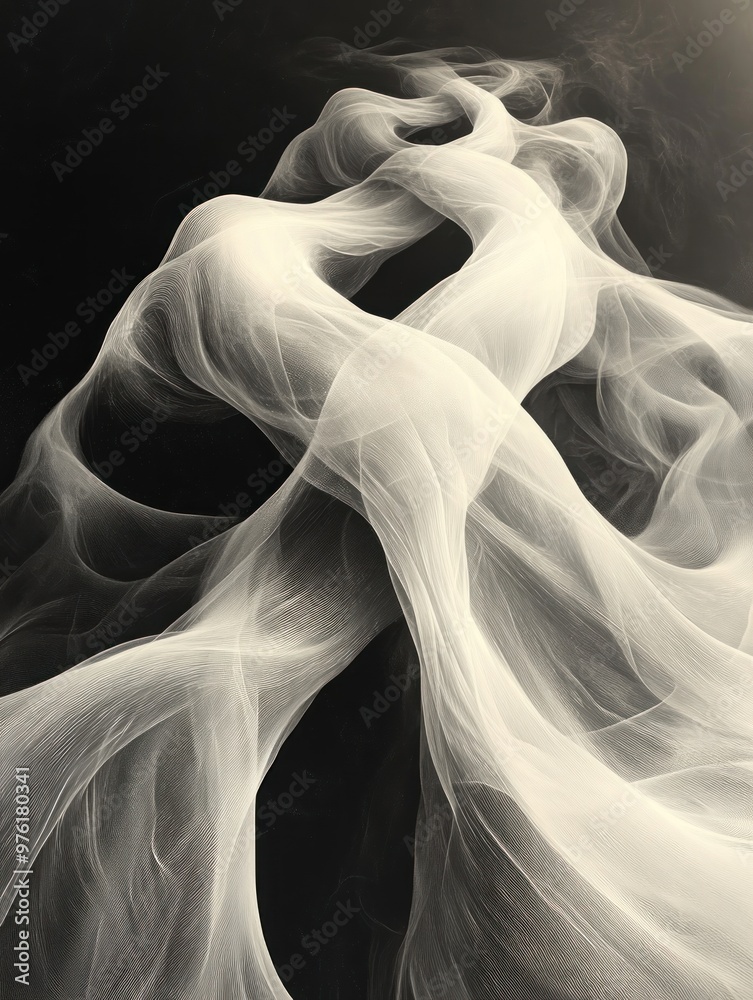 Abstract swirling smoke forms on a dark background. Abstract swirling smoke forms on a dark background.
