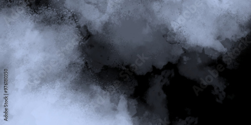 Abstract background with. watercolor smooth light sky blue, blue and black shades bg. White light fluffy clouds in a blue sky with a solar flare. white cloud textured on blue sky background. 