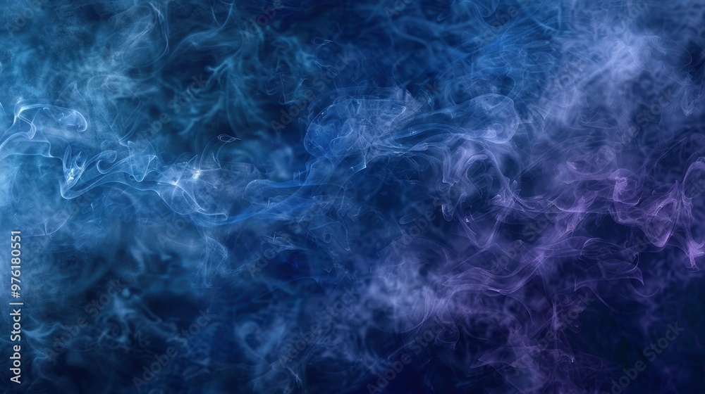 A swirling mass of blue and purple smoke against a dark background A swirling mass of blue and purple smoke against a dark background