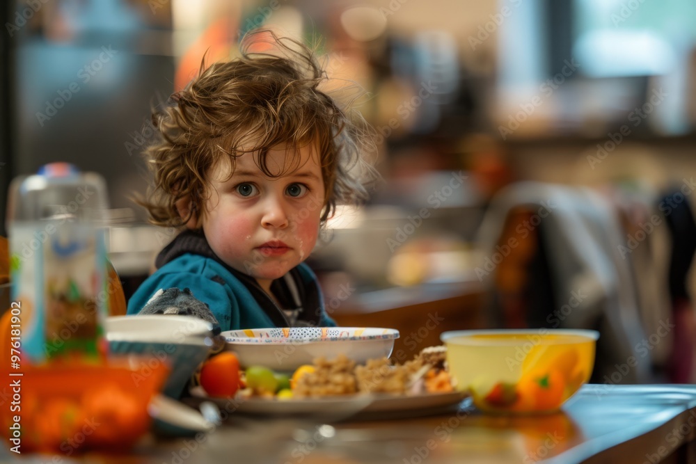 A messy child develops a system for keeping their eating area clean and organized, demonstrating responsibility and self-management A messy child develops a system for keeping their eating area clean and organized, demonstrating responsibility and self-management