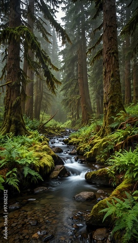 Quinault River Valley in Olympic National Park, Washington State. photo