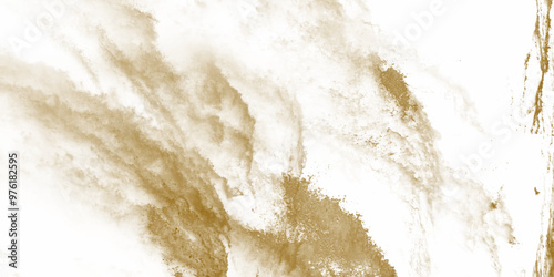 White background Isolated high-speed shutter, throwing freeze stop motion. Brown background with white vintage marbled texture distressed old textured stained paper design. 