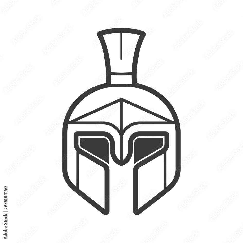 A Spartan helmet outline on a white background A Spartan helmet outline on a white background