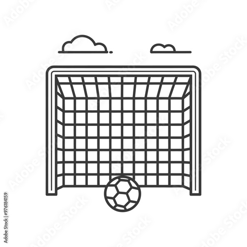 A Soccer Ball In Front of a Goalpost