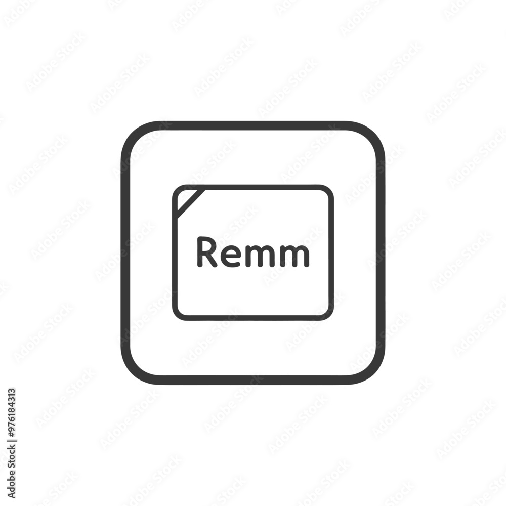 A Square with Rounded Corners Containing the Text Remm A Square with Rounded Corners Containing the Text Remm