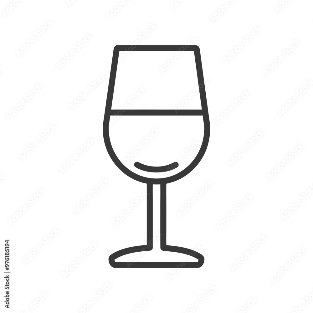 Line Art Illustration of a Wine Glass Line Art Illustration of a Wine Glass