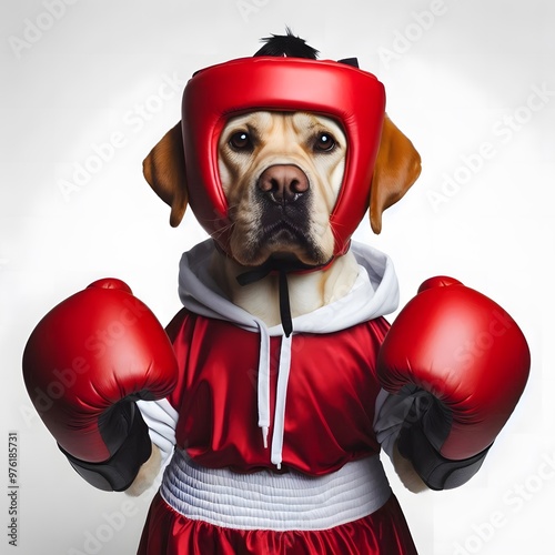 Adorable Boxer dog AI generated