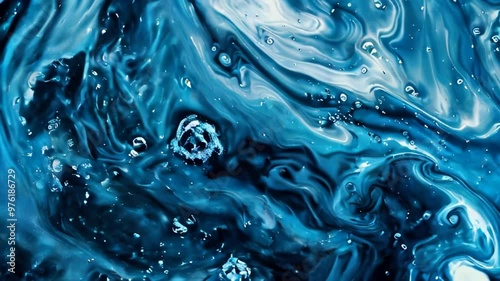 Swirling blue liquid motion background for slow motion video effects and artistic projects photo