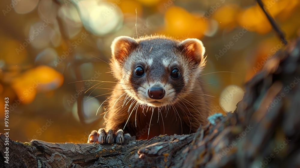 Cute Ferret Portrait in the Forest Cute Ferret Portrait in the Forest