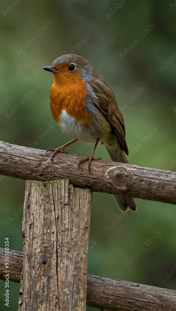 Robin perched on a fence. Robin perched on a fence.