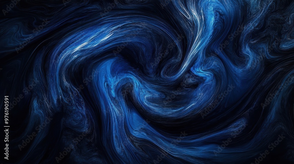 Abyssal Emotions - Abstract Swirling Lines in Deep Blues and Blacks with Soft Light, Symbolizing Inner Turmoil and Emotional Depth Abyssal Emotions - Abstract Swirling Lines in Deep Blues and Blacks with Soft Light, Symbolizing Inner Turmoil and Emotional Depth