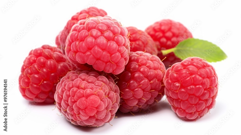 fresh and ripe raspberries on light white background close up. Neural network ai generated art fresh and ripe raspberries on light white background close up. Neural network ai generated art