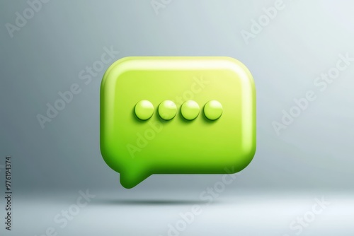 a green chat bubble with a speech bubble photo