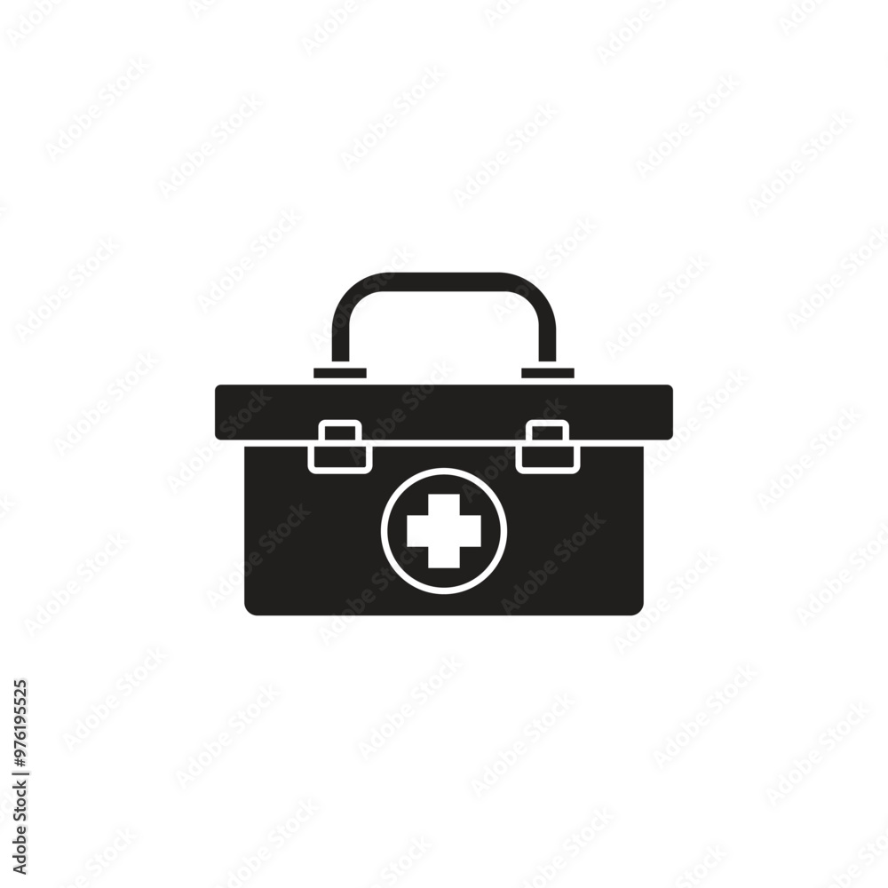 Minimalist icon of first aid kit for healthcare needs Minimalist icon of first aid kit for healthcare needs