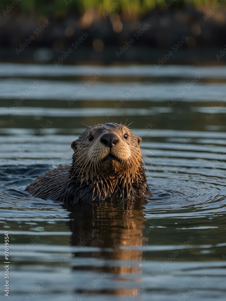 Fototapeta premium Sea otter in Vancouver Island, Canada.