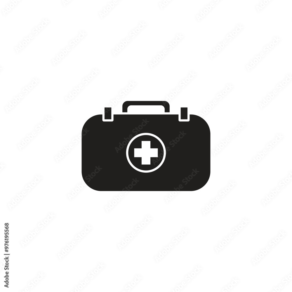 Minimalist icon of first aid kit for healthcare needs Minimalist icon of first aid kit for healthcare needs
