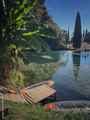wooden bridge over lake
