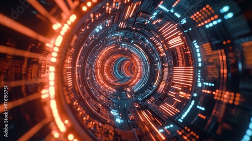 Wallpaper Mural Abstract Digital Tunnel Torontodigital.ca