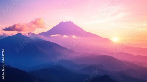 Sunrise Over Mountain Ranges