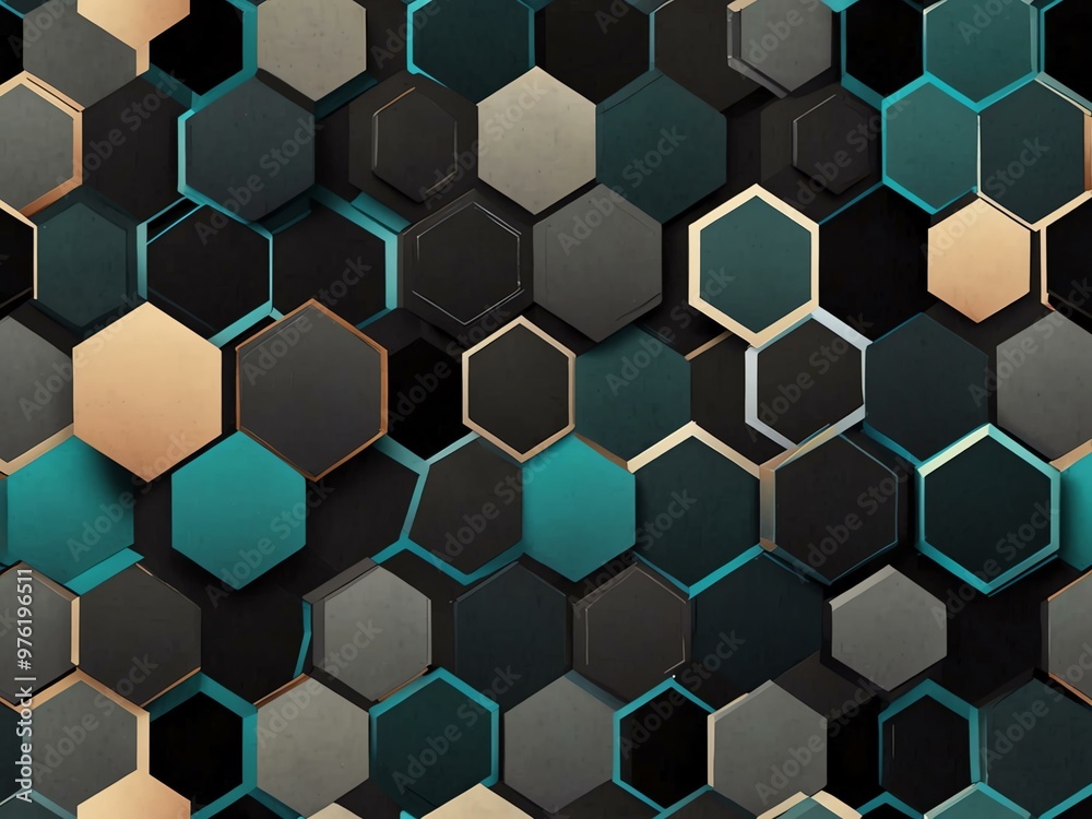 Seamless hexagon pattern background, looping. Seamless hexagon pattern background, looping.