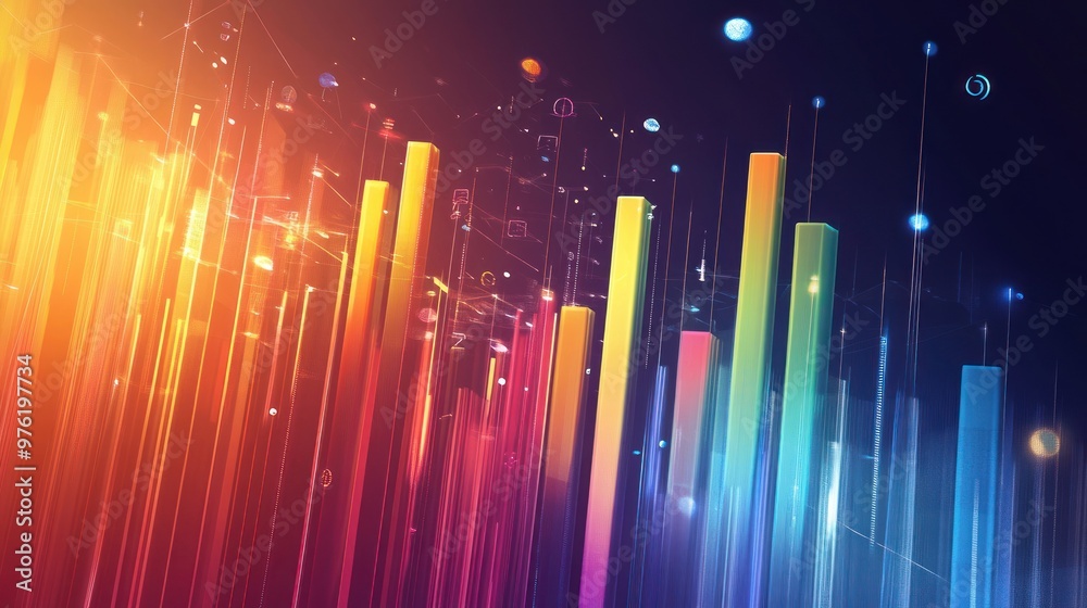 Abstract Colorful Bars with Glowing Lines Abstract Colorful Bars with Glowing Lines